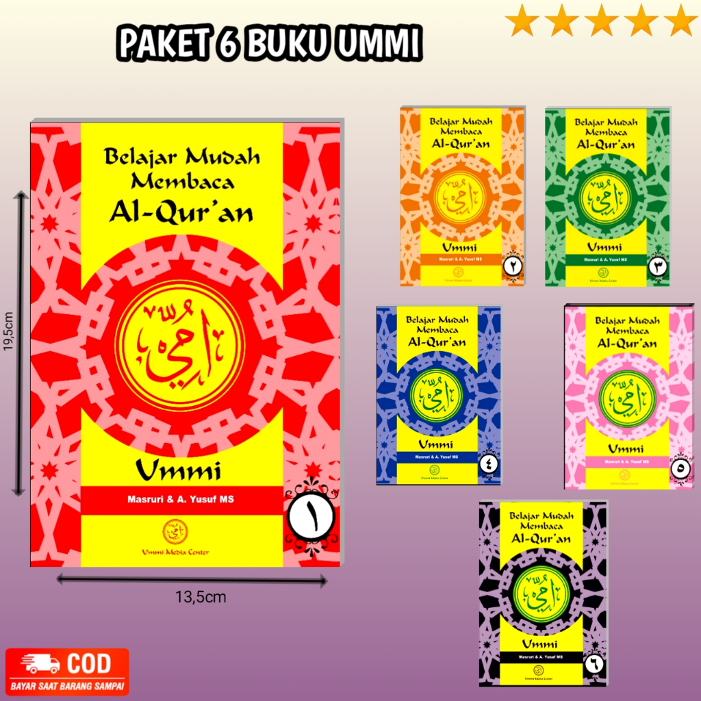 Paket 6 Buku Ummi - Metode Ummi Lengkap - Jilid 1-6 Belajar Membaca Al-Qur'an / D B