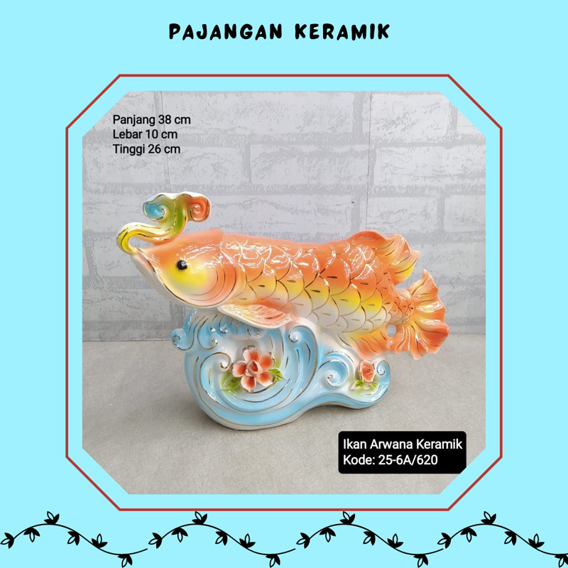 Pajangan Ikan Arwana Keramik