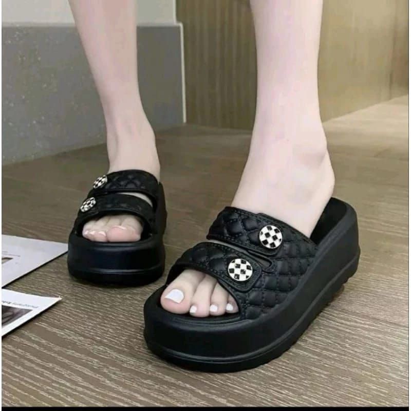 Sandal selop wedges Tebal bahan Eva wanita terbaru