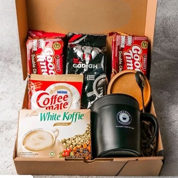 

Hampers Gift Box Kopi/ Hampers Gift Box coffie/ Kado lembur/ Kado deadline/ Kado wisuda