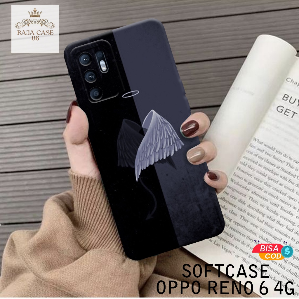 Case Oppo Reno 6 4G Terbaru - Rajacase - Casing OPPO Reno 6 4G - Motif case HITAM Putih - Pelindung 
