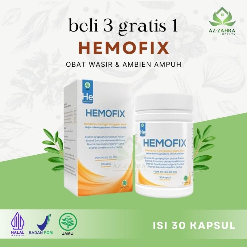 Hemofix Asli Original Obat Wasir Ambeien Ampuh Herbal Bpom