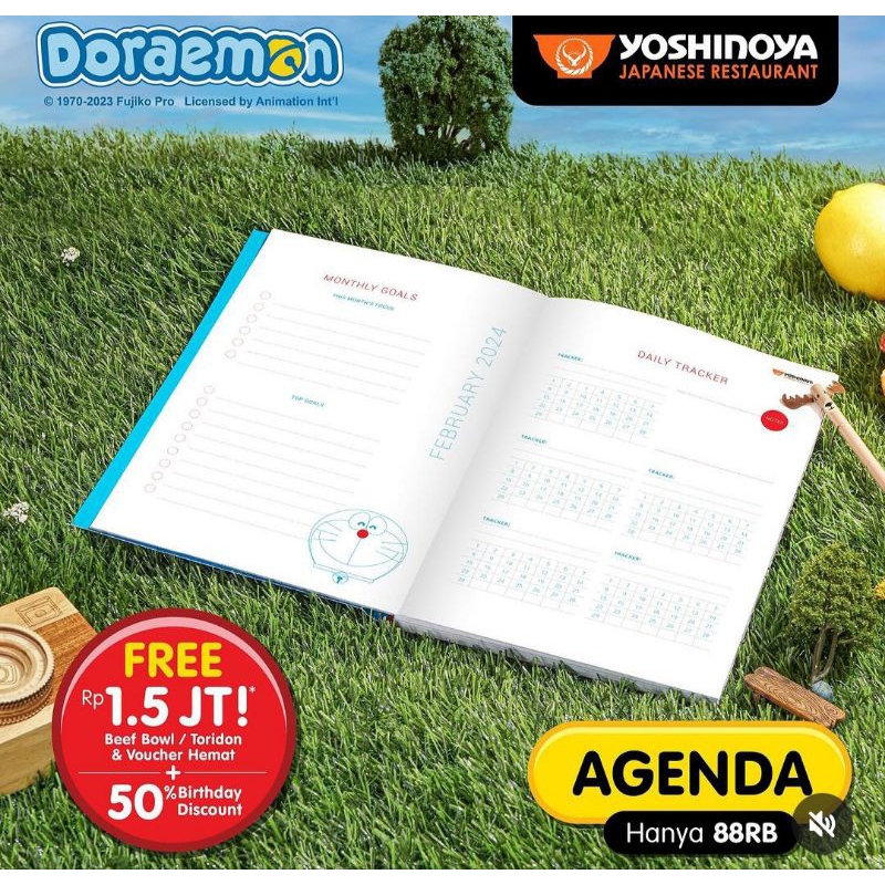 Agenda , Kalender , Bantal doraemon Yoshinoya 2024