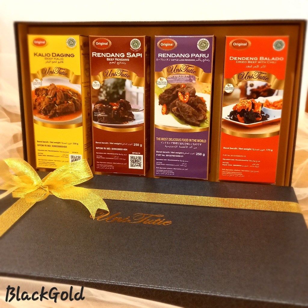 

Hampers UniTutie Black Gold | Hampers Ramadan Idul Fitri | Hampers Rendang Siap Saji