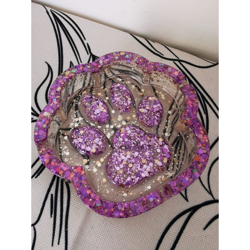 Asbak tapak kaki kucing glitter unik