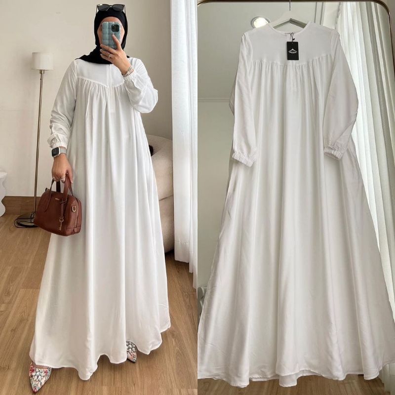gamis putih manasik haji baju muslim warna putih gamis dewasa warna putih