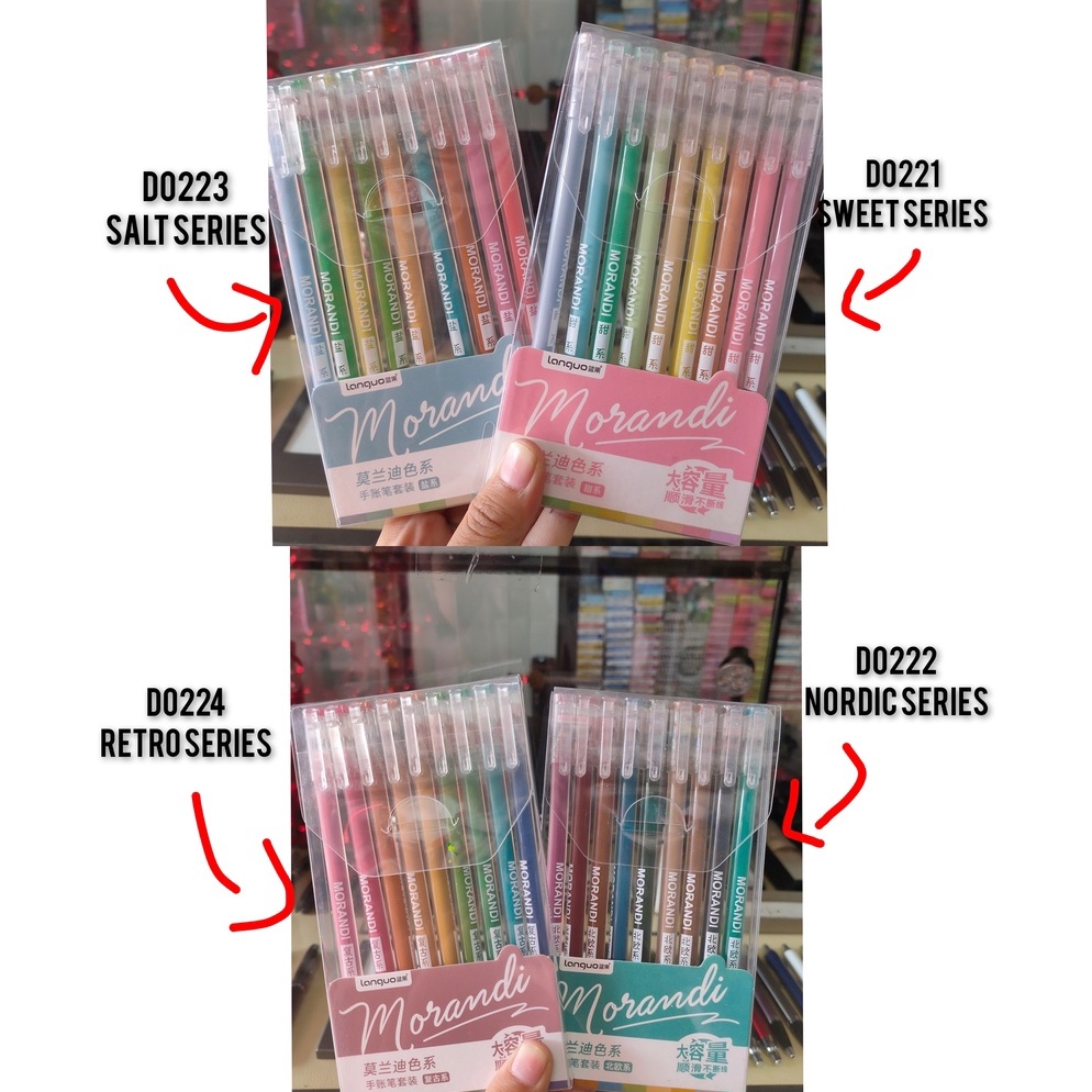 

Dijual murah morandi real gel pen ballpoint gel isi 9 bh 58