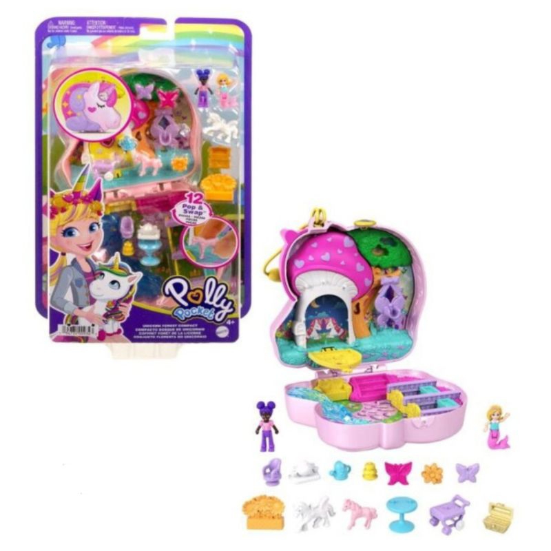 figure polly pocket unicorn forest compact