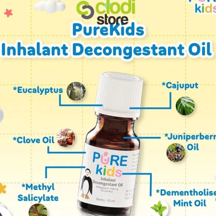 Mega Pure kids baby inhalant decongestant oil 1ml untuk batuk pilek anak obat batuk pilek inhalant b