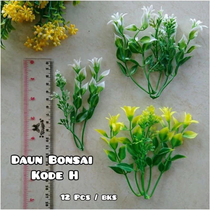 Daun Variasi Bonsai kode H Daun Plastik Rumput Daun Variasi