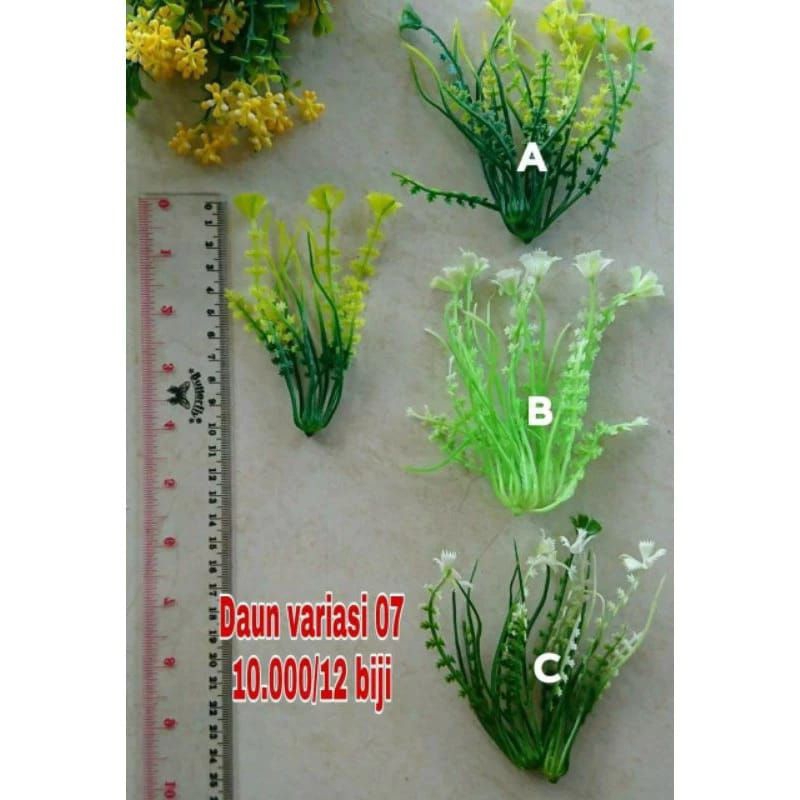 Daun Variasi Bonsai kode 7 Daun Plastik Rumput Daun Variasi