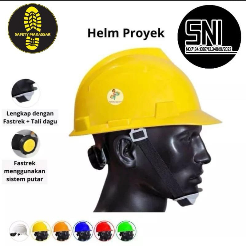 FREE ONGKIR  HELM PROYEK SAFETY ENZO SNI READY MAKASSAR