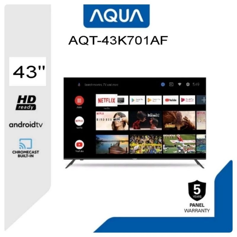 TV AQUA 43INCH ANDROID SMART TV AQT43K701AF