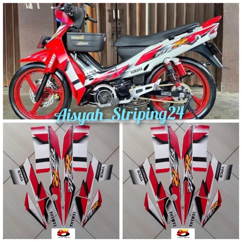 STIKER STRIPING & LIS BODY F1ZR FIZR TAHUN 2001 2002 PUTIH MERAH