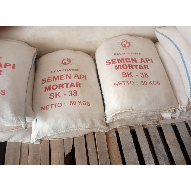 Semen Mortar SK-38, titik lebur 1850°c, eceran per 5kg, Khusus untuk pemasangan bata api