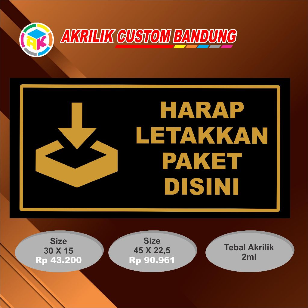 

RK AKRILIK SIGN PAKET HARAP LETAKAN DISINI TIPE 3 ACRYLIC CUSTOM
