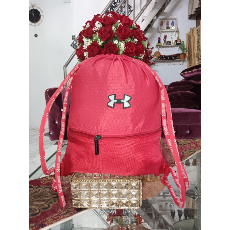 UNDER ARMOUR Tas Ransel Serut keren nan menawan second super branded /Lengkap Tag /Tinggi 41CM Panja