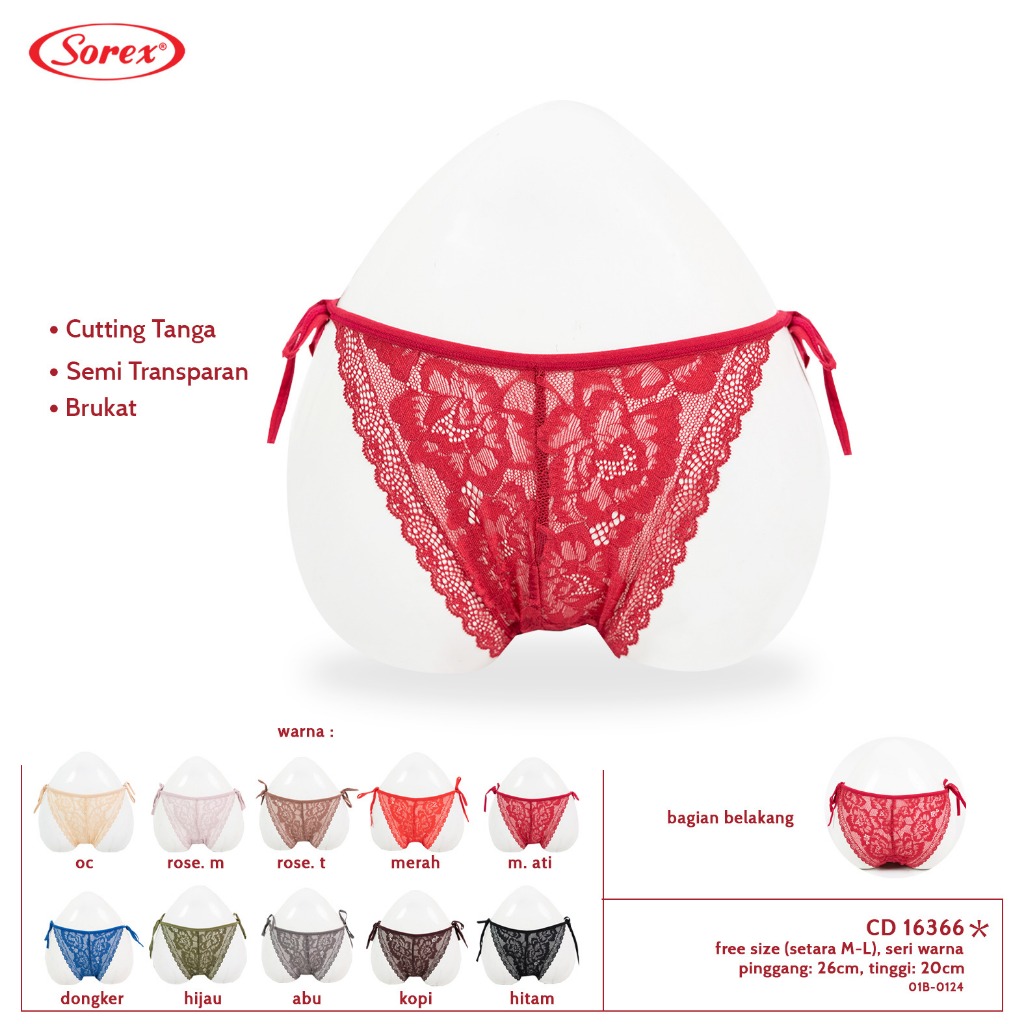 ISI 3 PCS SOREX CD Celana Dalam Wanita Semi Transparan Tali Samping