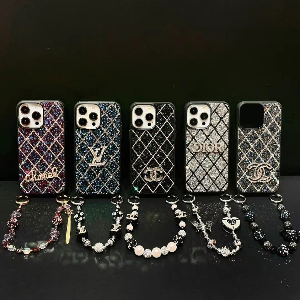 CASE GLITTER CHANEL IPHONE 12 12 PRO MAX 13 13 PRO MAX 14 14 PRO MAX 15 15 PRO MAX LV STRAP BLINK BL