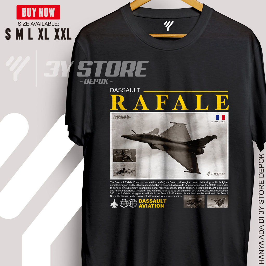 KAOS JET TEMPUR RAFALE PESAWAT KAOS KOLEKSI ARMY #1 / PRIA/WANITA/YAYAYA STORE DEPOK