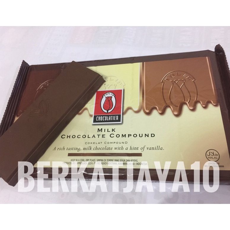 

Laris Tulip Milk Chocolate Compound DCC coklat batang repack 2gr FPG