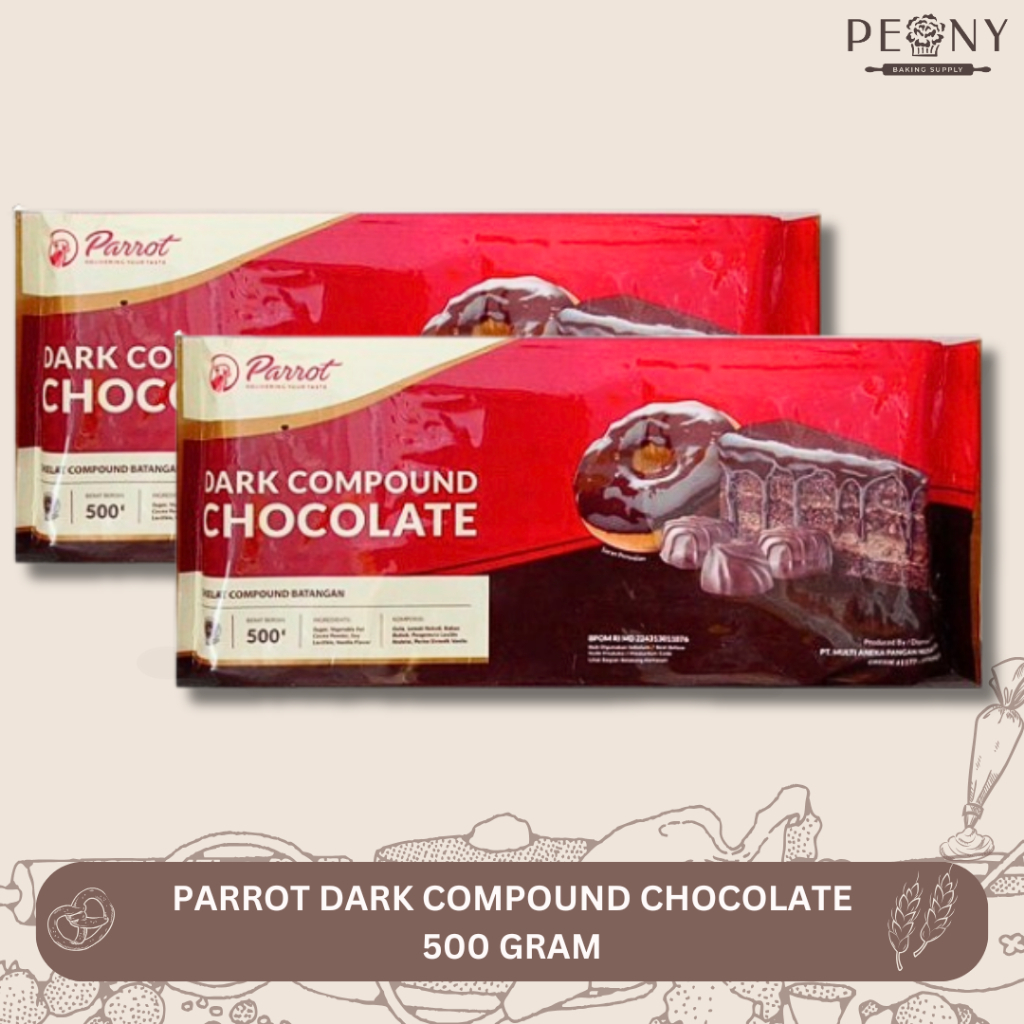 

PARROT DARK COMPOUND CHOCOLATE 500 GR / DCC PARROT 500 GRAM / COKELAT BATANG