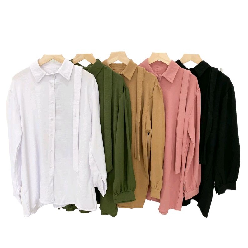 Tunik Wanita Tali Pinggang | Tunik Wanita Polos Kekinian | Olivia Shirt
