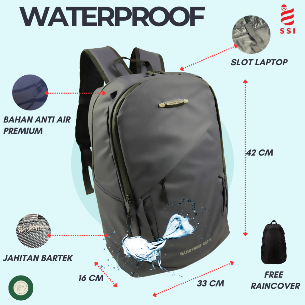 Tas Ransel Anti Air Waterproof Pria Duerpack Volume 35 Liter Tas Laptop Aesthetic Waterproof Tas Lap