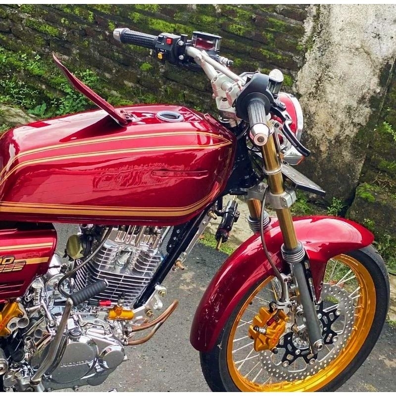 Striping lis sticker standar ORI honda gl 100 gold transparan stiker gl 100 transparan gold emas