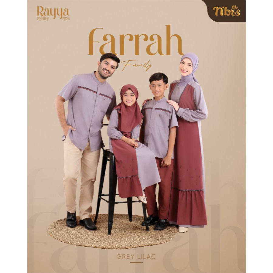 FARRAH BIG SIZE JUMBO SARIMBIT KELUARGA NIBRAS TERBARU 2024 / GAMIS KOKO DEWASA / SARIMBIT BAHAN KAT