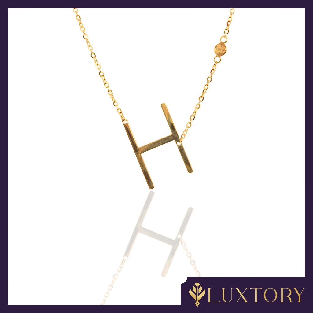Kalung Emas Huruf "H" Permata 8K
