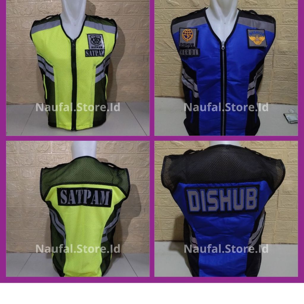 Rompi taslan Biru | Rompi taslan Stabilo | Rompi security | Rompi Satpam | Rompi linmas