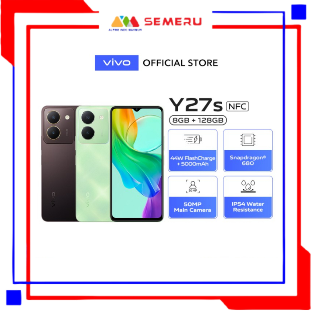 VIVO HANDHPHONE HP VIVO Y27S RAM 8/128 / RAM 8/256 ORIGINAL 100% GARANSI RESMI VIVO BELUM BUKA SEGEL