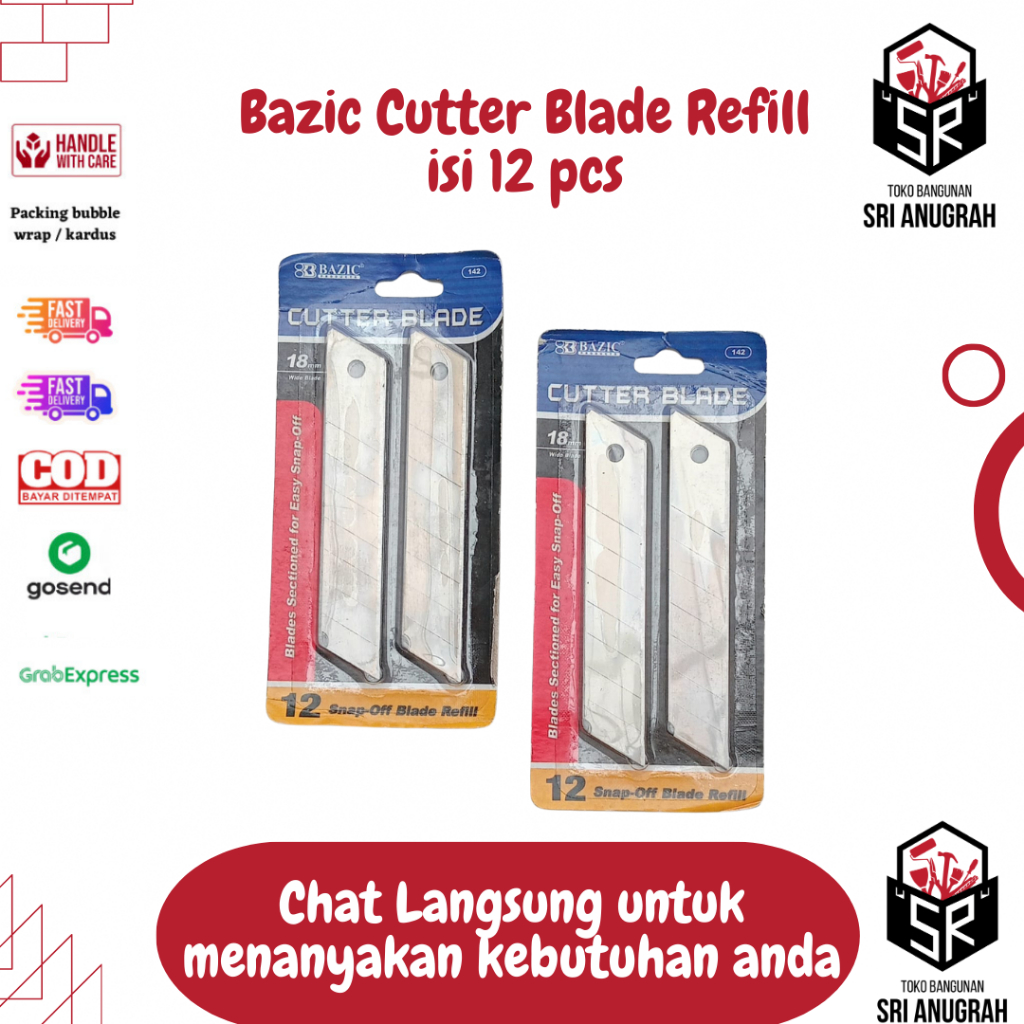 Bazic Cutter Blade Refill  isi 12 pcs
