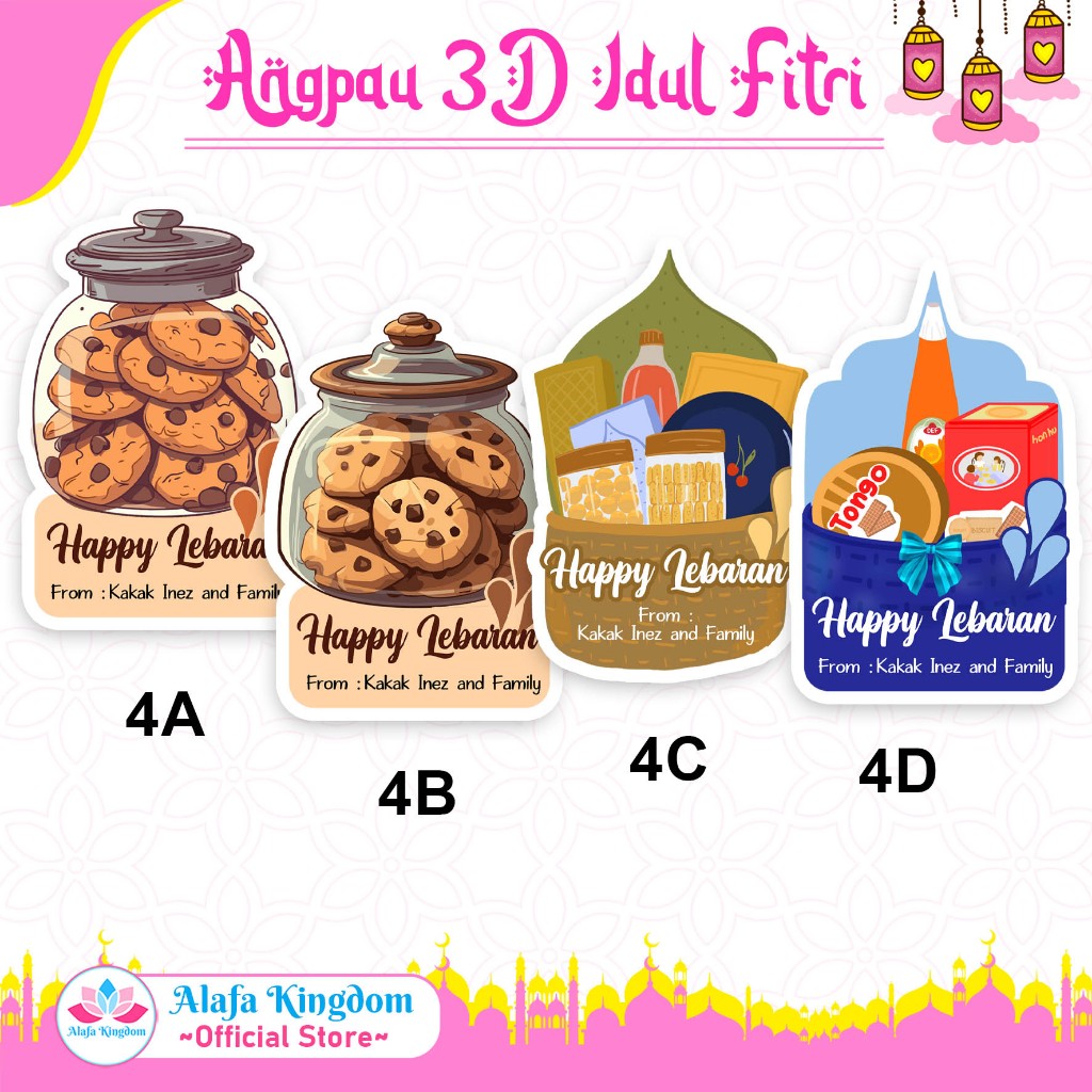 

alafakingdom 8 Pcs Amplop 3D Lebaran Idul Fitri Kekinian Custom 04