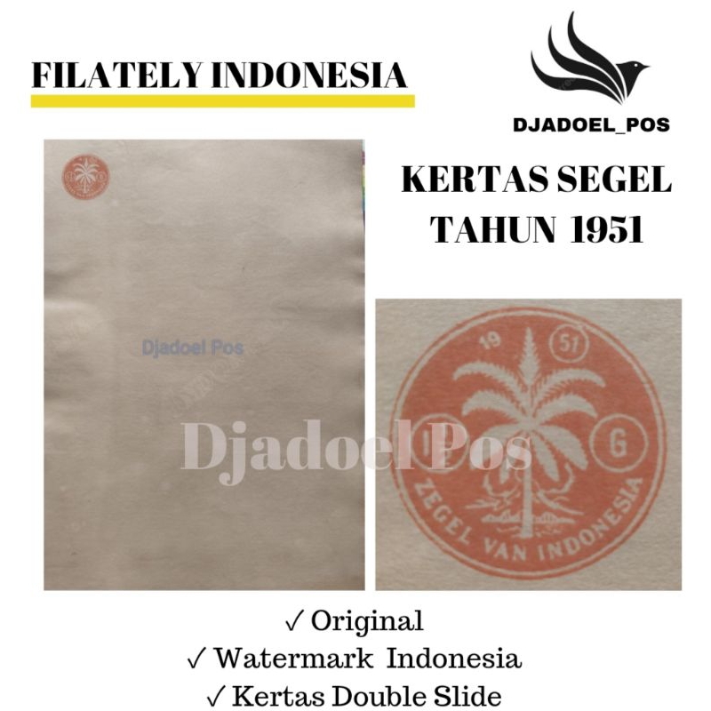 

KERTAS SEGEL TAHUN 1951 (Buy 1 Get 1 Free) Double Asli