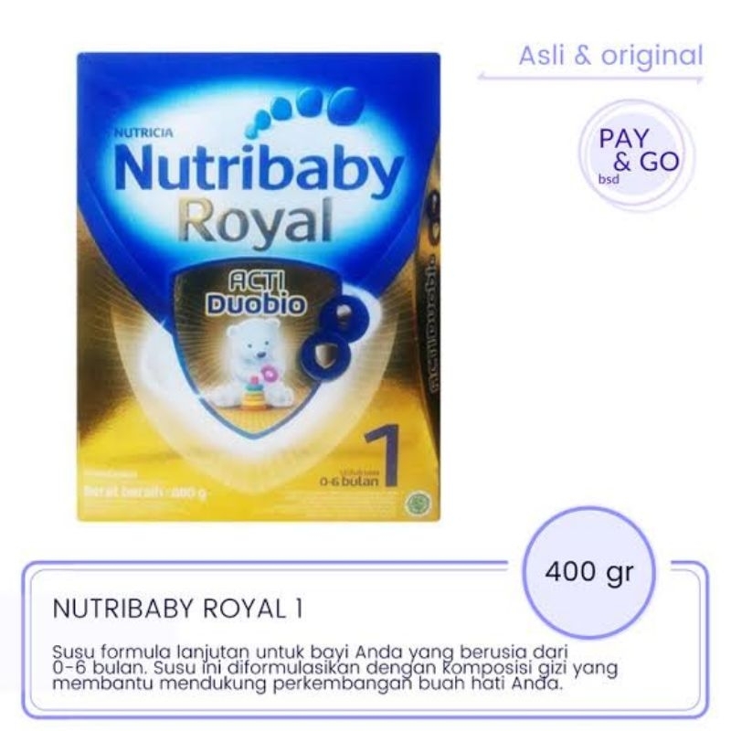 NUTRIBABY ROYAL 1 400 GR SUSU FORMULA BAYI 0-6 BULAN