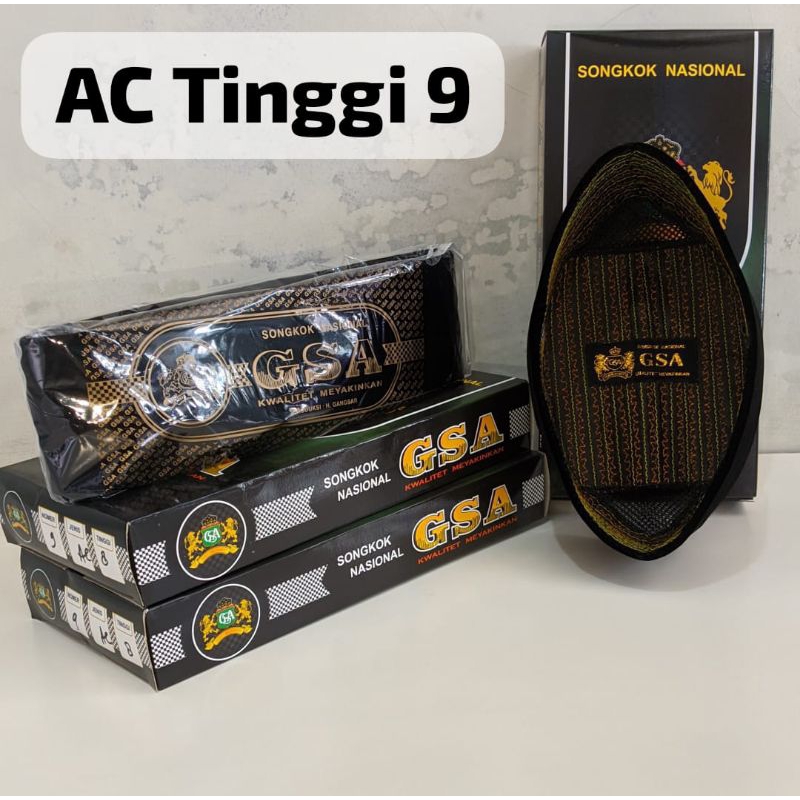 songkok peci kopiah AC tinggi 9 GSA/peci hitam/songkok GSA AC Tinggi 9/songkok AC