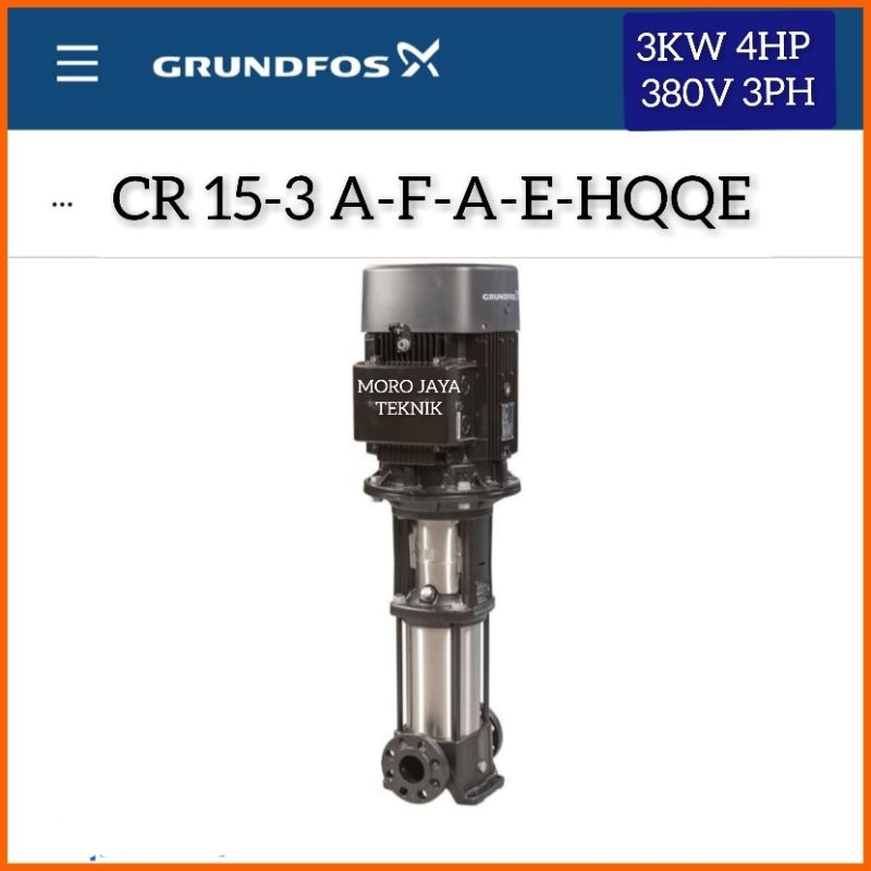 Mesin Pompa Air Grundfos CR 15-3 A-F-A-E-HQQE 3 kw 4HP Pompa Booster Pendorong Transfer Air Panas