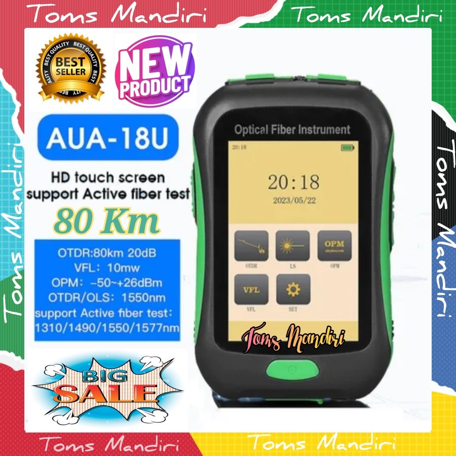 OTDR Mini Touchable Screen 80 Km 1550nm AUA-18U