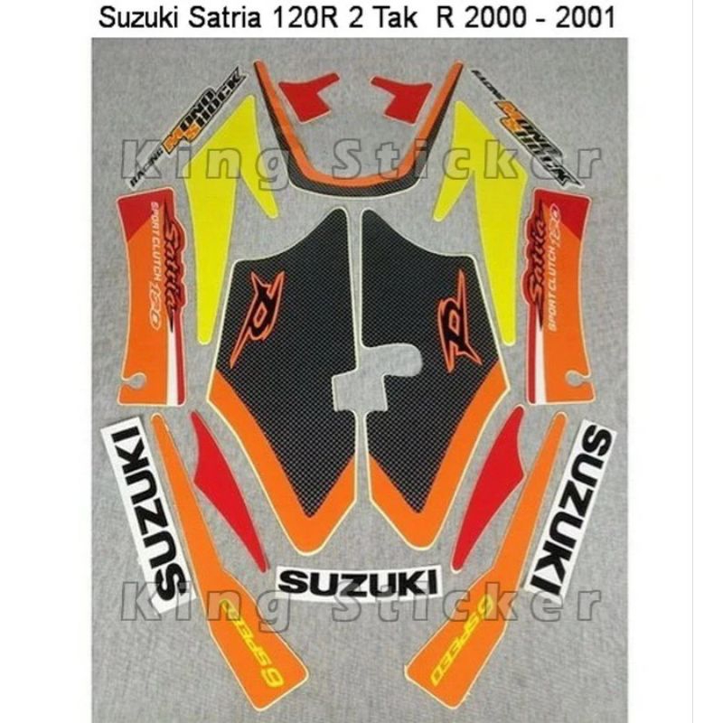STRIPING STIKER SUZUKI SATRIA RU LUMBA TAHUN 2000 MERAH PUTIH