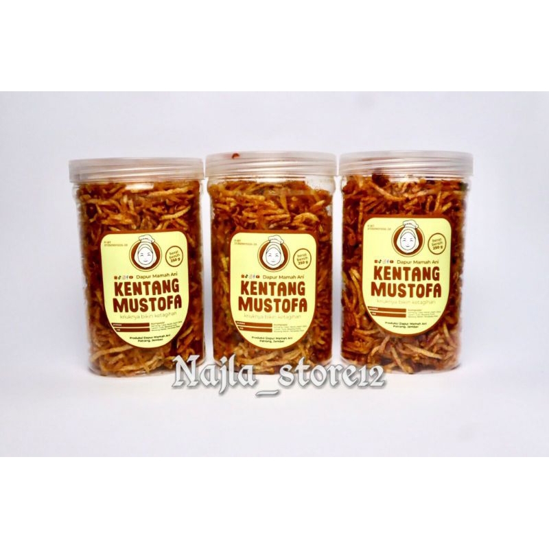 

Paket Bundling 3 Toples Kentang Mustofa Pedas Manis 250 gram