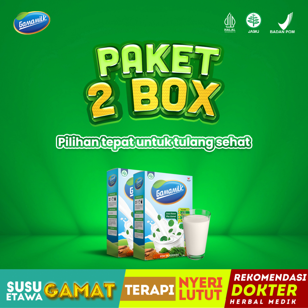 

(2 Box) Susu Gamamilk Etawa Untuk Mengatasi Nyeri Sendi, Sendi Kaku, Asam Urat dan Rematik