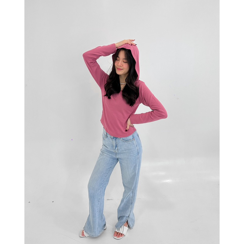 [KRISSY] SKY TOP - Atasan Knitwear | Atasan Kupluk Knitwear | Basic Top Knitwear | Knitwear Wanita