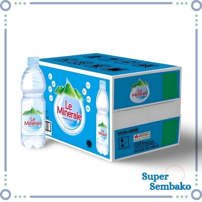 

AIR LE MINERALE 600ML PER 1 DOS KARTON ISI 24 BOTOL