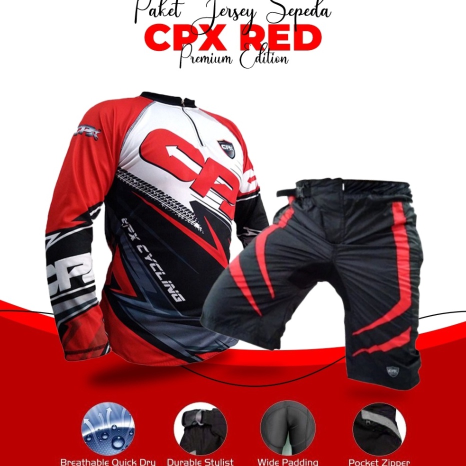 Promo MidYear Belanja Lebih Hemat CPX Setelan Jersey sepeda Baju Kaos Gowes MTB Roadbike Dryfit orig