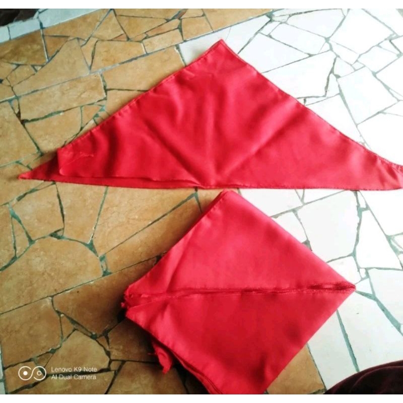 Syal Paskibra Merah Segitiga Slayer Paskibra Merah Polos  Bijian