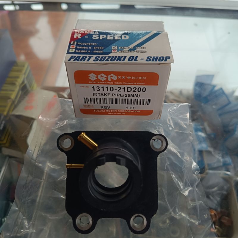 intake manipold karburator satria 2 tak lumba hiu ori sgp import