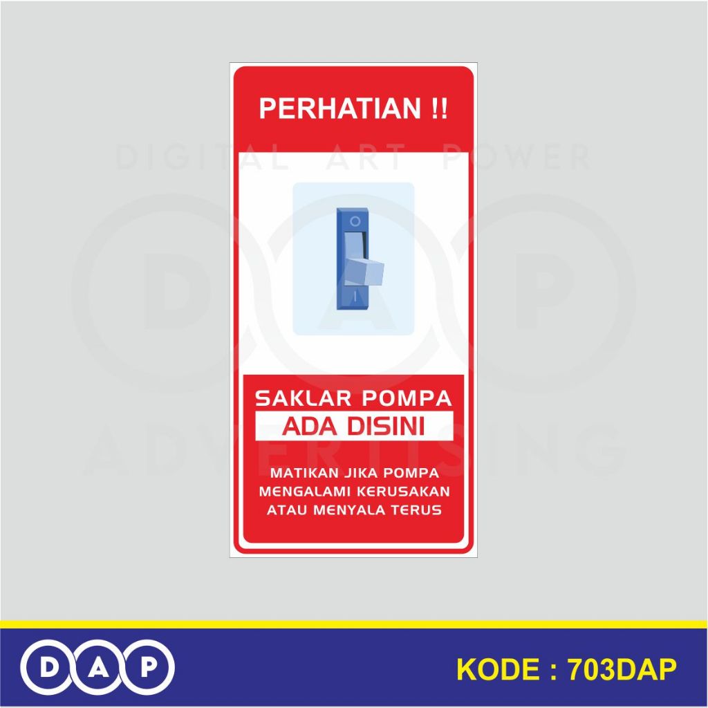 

703 - STIKER SAKLAR POMPA ADA DISINI - 10 X 20 CM - VYNIL - TERBAIK