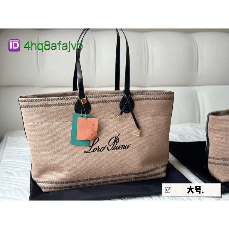 Original Loro Piana Canvas Tote Bag LP Shopping Bag